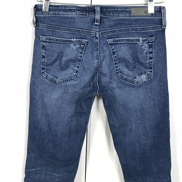 AG Adriano Goldschmied 27R The Legging Super Skinny Ankle Jeans Distressed RIps - Picture 6 of 10